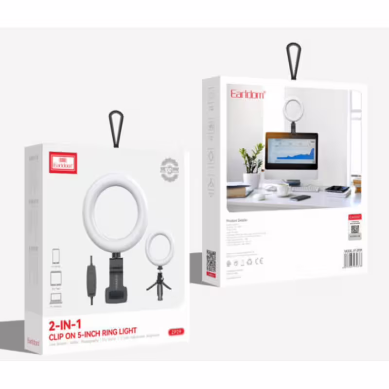 LED ринг осветление Earldom ET-ZP29, 12.5см, 4W, Черен - 40369