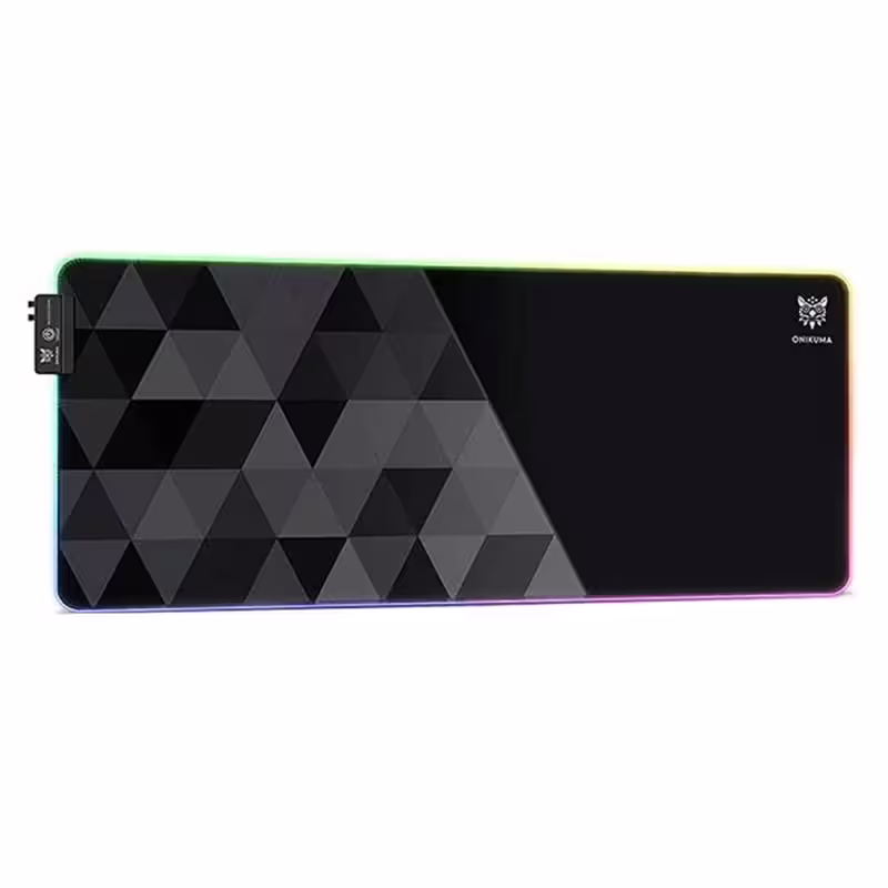 Геймърска подложка за мишка Onikuma MP006, RGB подсветка, 800x300, Черен - 17829
