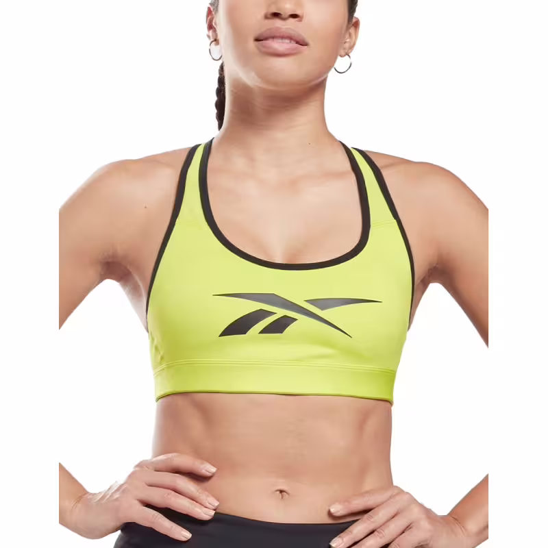 REEBOK Lux Vector Racer Sport Bra Yellow
