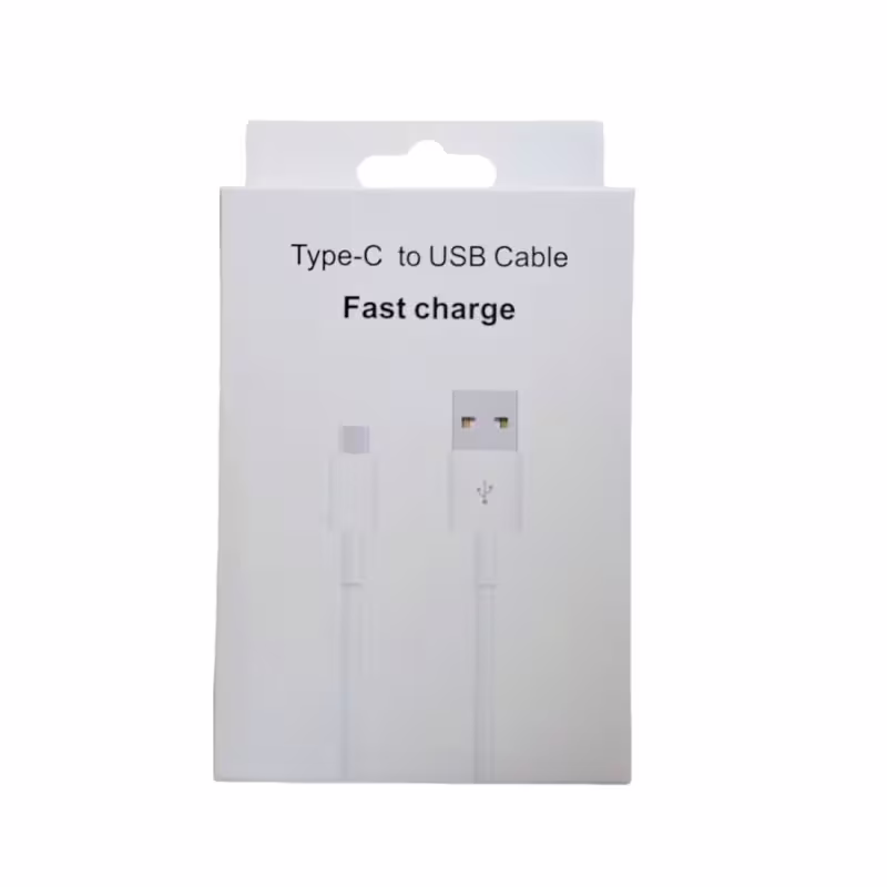 Кабел Type-C, бързо зареждане, силиконов, бял, USB-А(м), USB-C(м), 1m, 120W