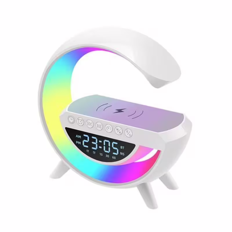 Безжично зарядно mini BT-3401, тонколона, часовник, зареждане на смартфони, 5W