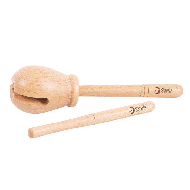 Дървен музикален инструмент за деца - Перкусия с палка