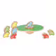 Дървена детска игра за баланс - Водна лилия с жабки