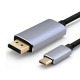 Кабел за телефон към телевизор, компютър, DP(м), TYPE-C(м), ULTRA HD 4K, 1m