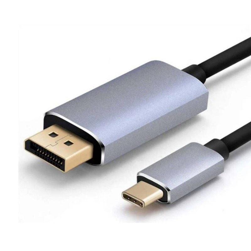 Кабел за телефон към телевизор, компютър, DP(м), TYPE-C(м), ULTRA HD 4K, 1m