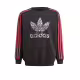 ADIDAS Graphic Print Crew Sweatshirt Black/Pink