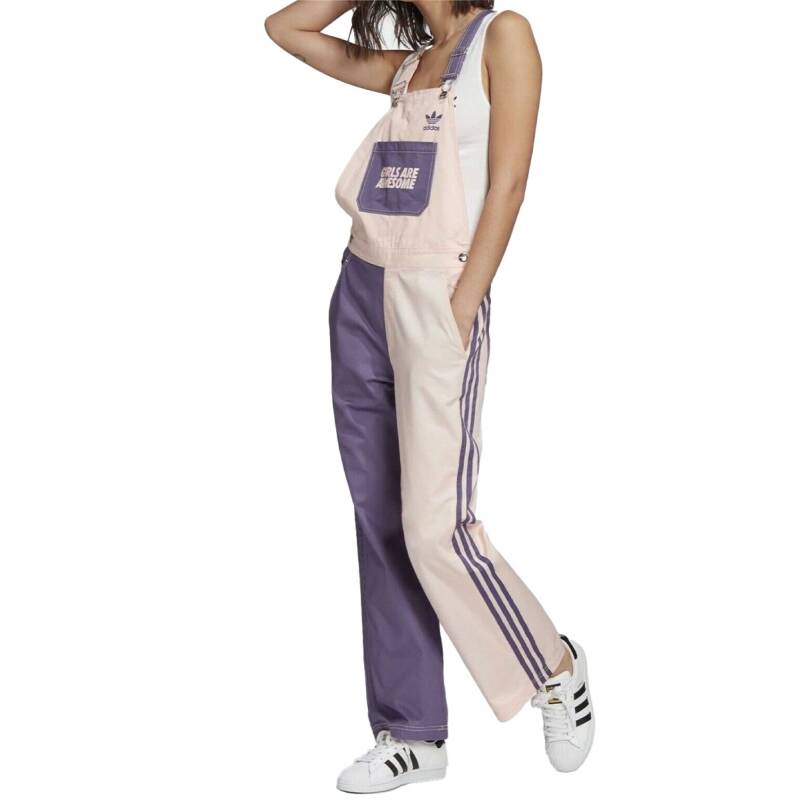 ADIDAS Originals Colorblock Gurls Are Awesome Dungarees Pink/Purple