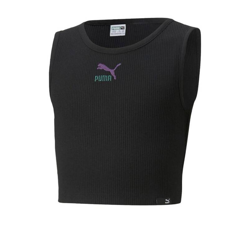 PUMA Classics Cropped Ribbed Tank Black G