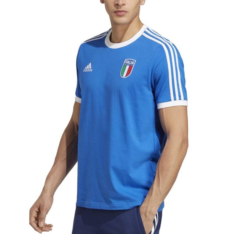 ADIDAS x Italy Dna 3-Stripes Tee Blue