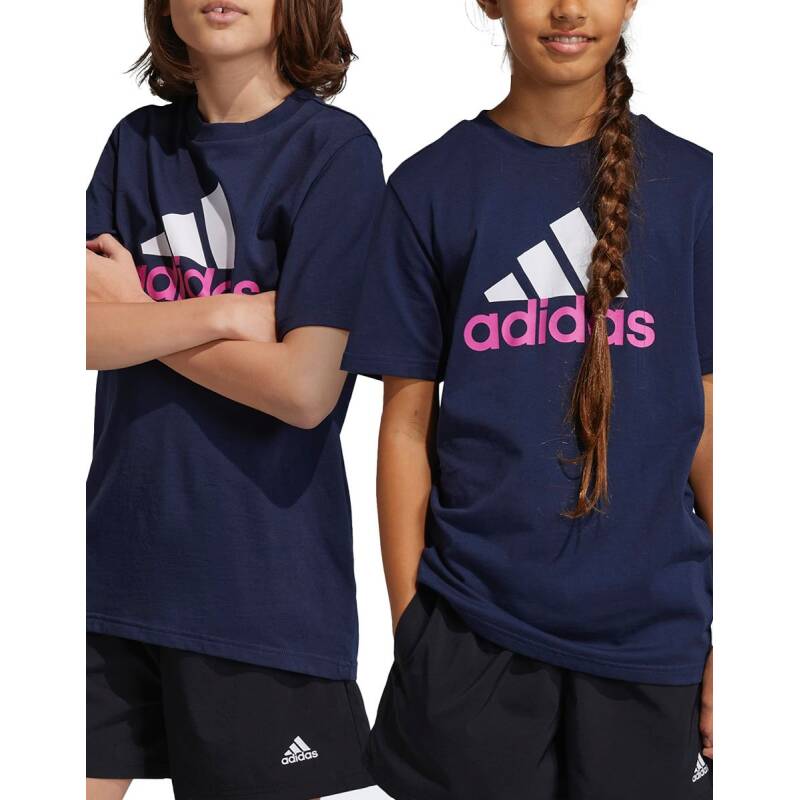 ADIDAS Essentials Two Color Big Logo Cotton Tee Navy