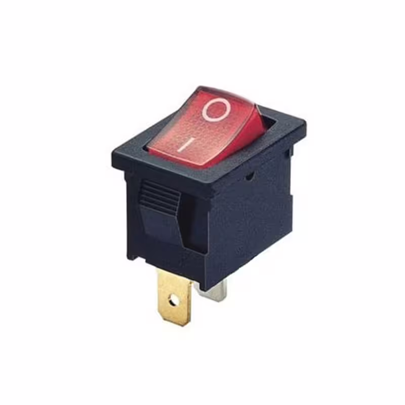Ключ, 2pin, 2 положения, червен, 250VAC, 6A, 19x13mm