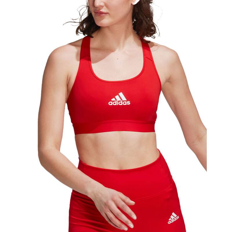 ADIDAS Powerreact Training Medium-Support Bra Red