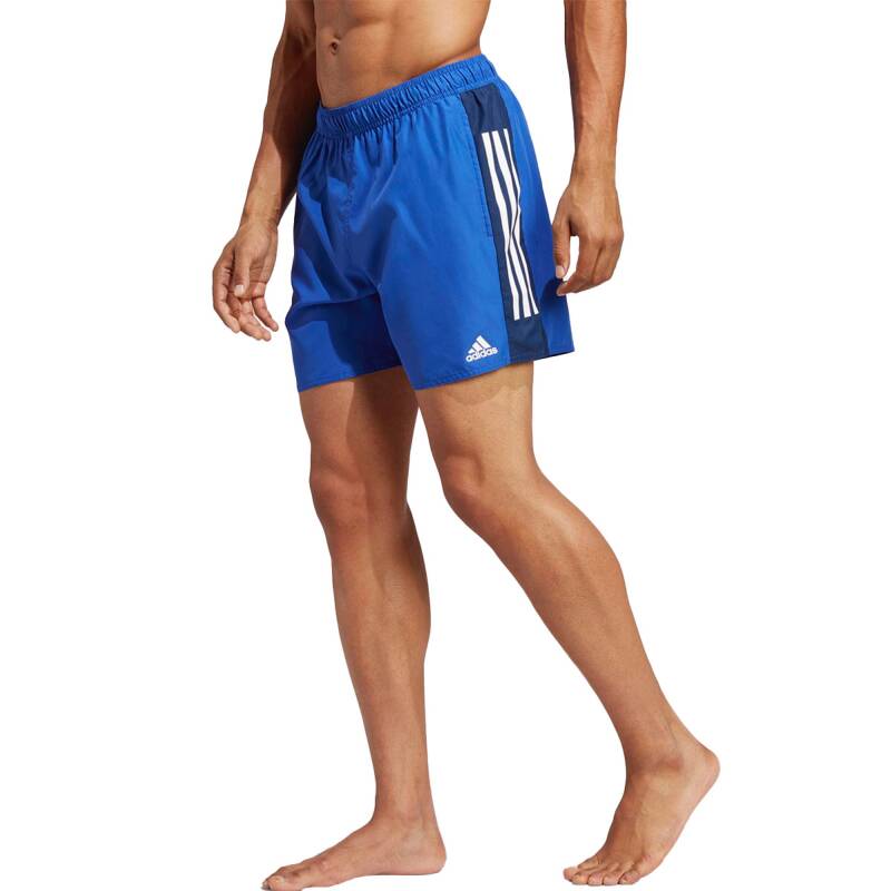 ADIDAS Short Length Colorblock 3-Stripes Swim Shorts Blue