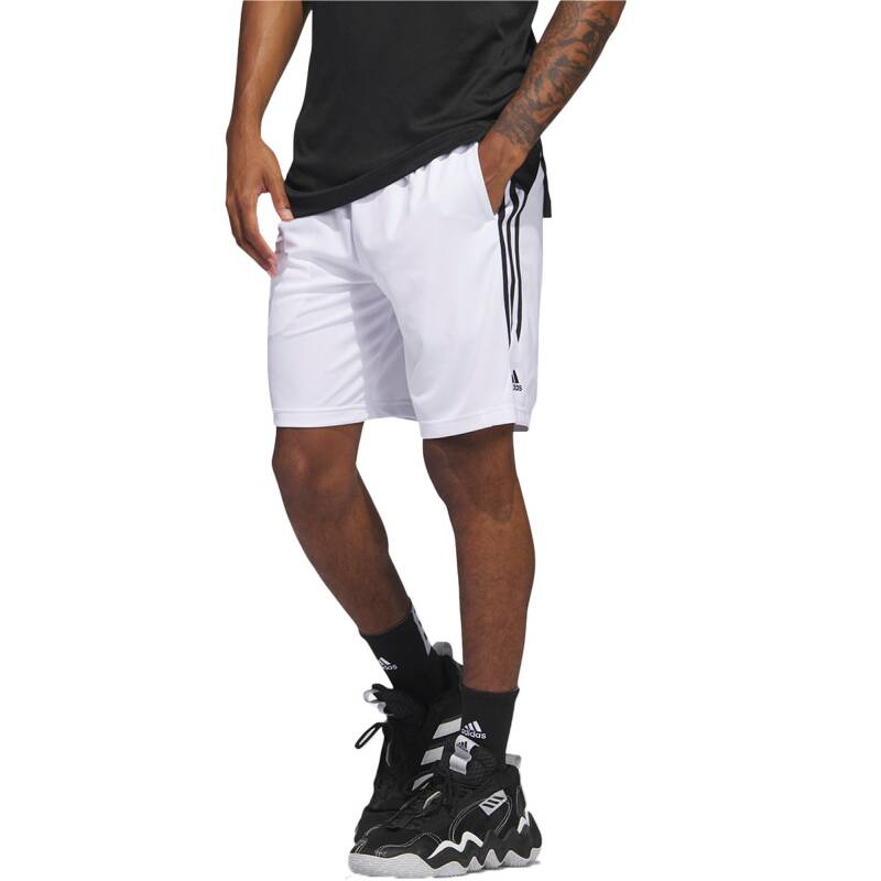 ADIDAS Legends 3-Stripes Basketball Shorts White