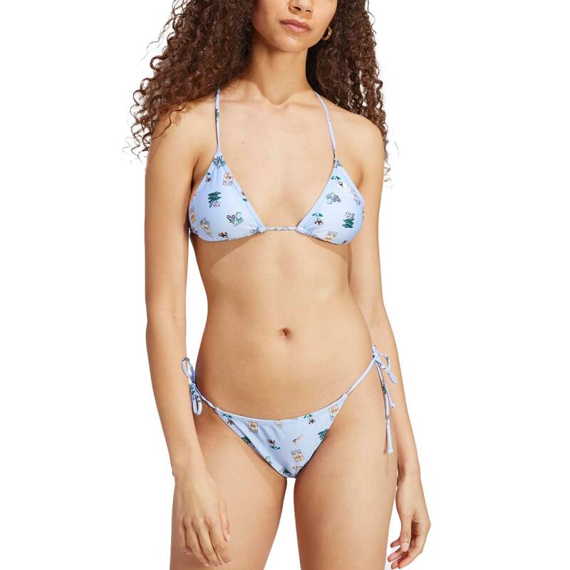 ADIDAS Originals Coney Island 2 Pieces Allover Print Swimsuit Blue