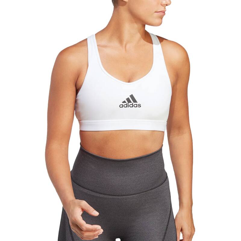 ADIDAS PowerReact Training Medium Support Bra White