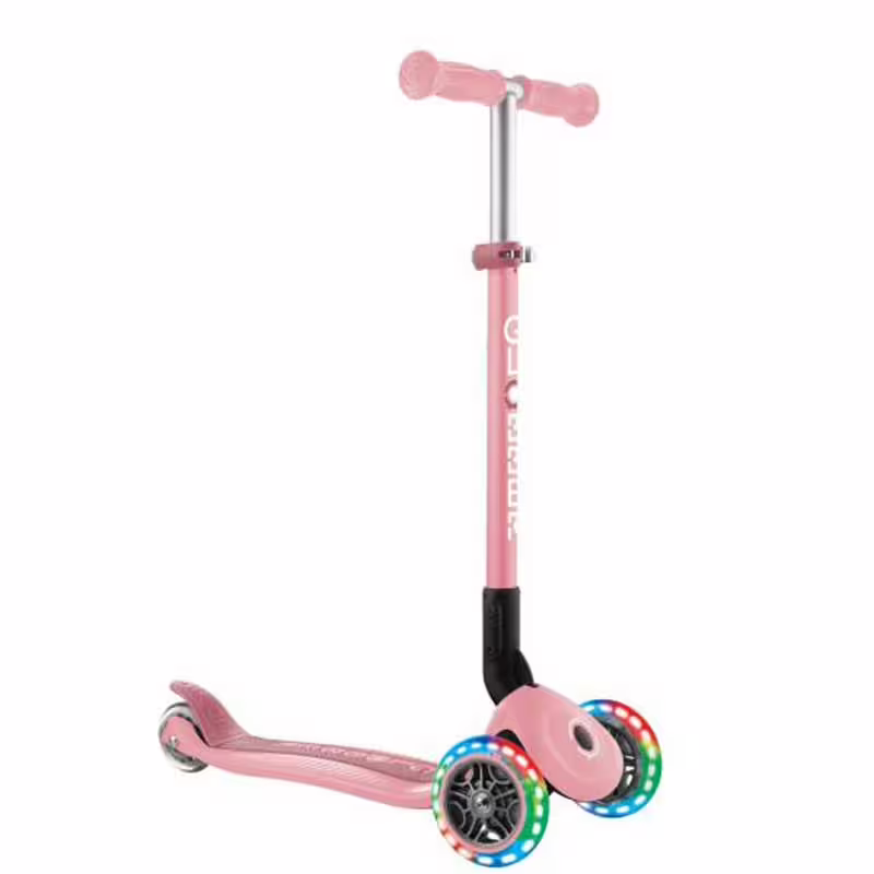 Сгъваема тротинетка със светещи колела GLOBBER PRIMO FOLDABLE LIGHTS, розова
