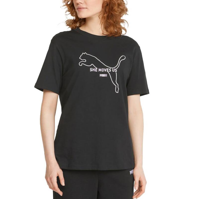 PUMA Her Graphic Tee Black