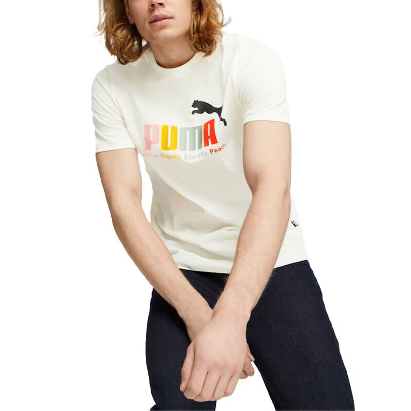 PUMA Essentials+ Tee White/Multicolor