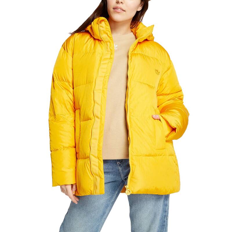 ADIDAS Originals Down Puffer Side Stripe Jacket Yellow