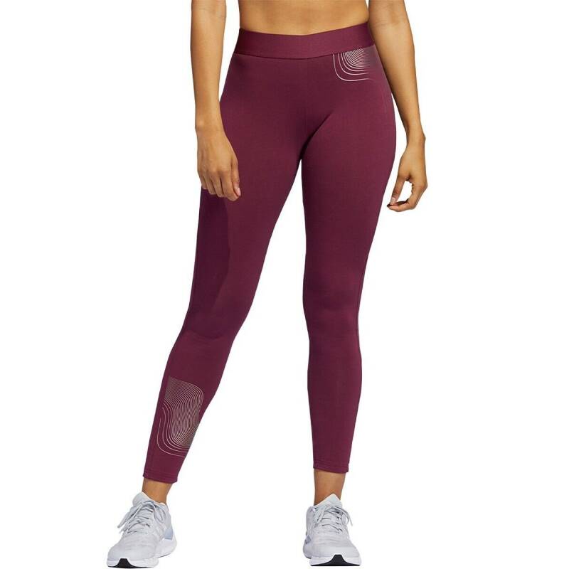 ADIDAS Sportswear Holiday Shine Graphic Leggings Burgundy