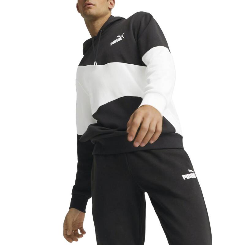 PUMA Power Cat Colorblock Hoodie Black/White