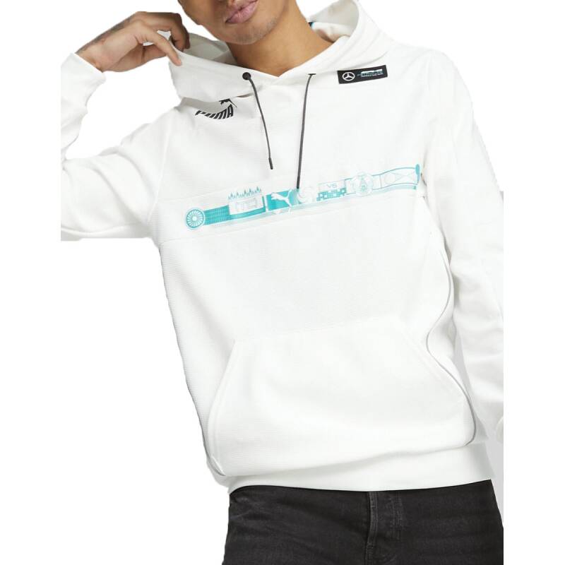 PUMA x Mercedes Amg Petronas F1 Team Hamilton Russell Hoodie White