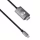 Кабел DeTech, USB-C &ndash; HDMI, 2.0m, 4K, 30Hz, С оплетка, Сив - 18393