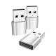 Преходник DeTech, USB C (F)– USB(M) OTG, Сив - 17856