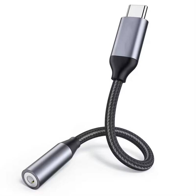 Преходник DeTech, USB-C – 3.5mm (F), Сив - 17833