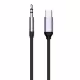 Кабел DeTech, USB-C &ndash; 3.5mm (М), 1.0m, Черен - 18391