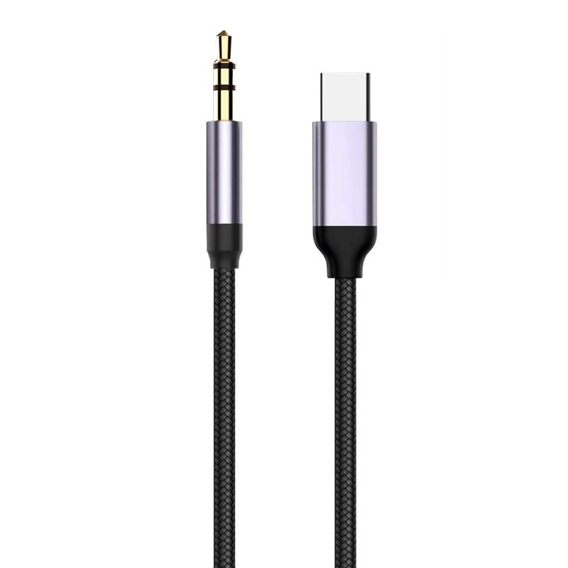 Кабел DeTech, USB-C – 3.5mm (М), 1.0m, Черен - 18391