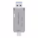 Четец за карти DeTech, USB Type-C - USB 3.0 OTG, SD, TF, сребрист - 17854