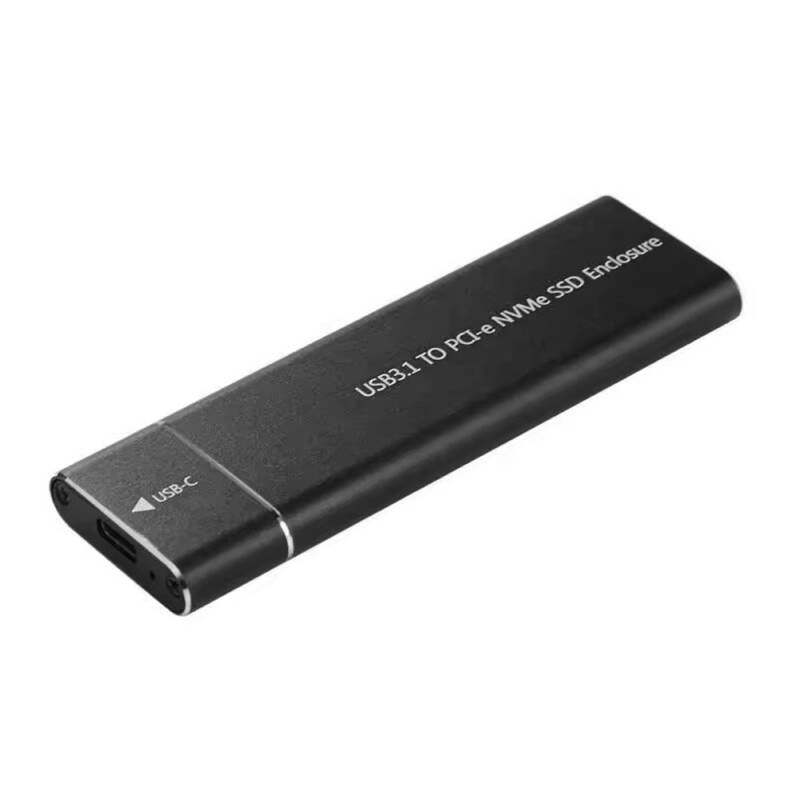 Кутия за SSD DeTech, M.2 SSD NVMe, USB3.1 Type-C, Черен - 17863