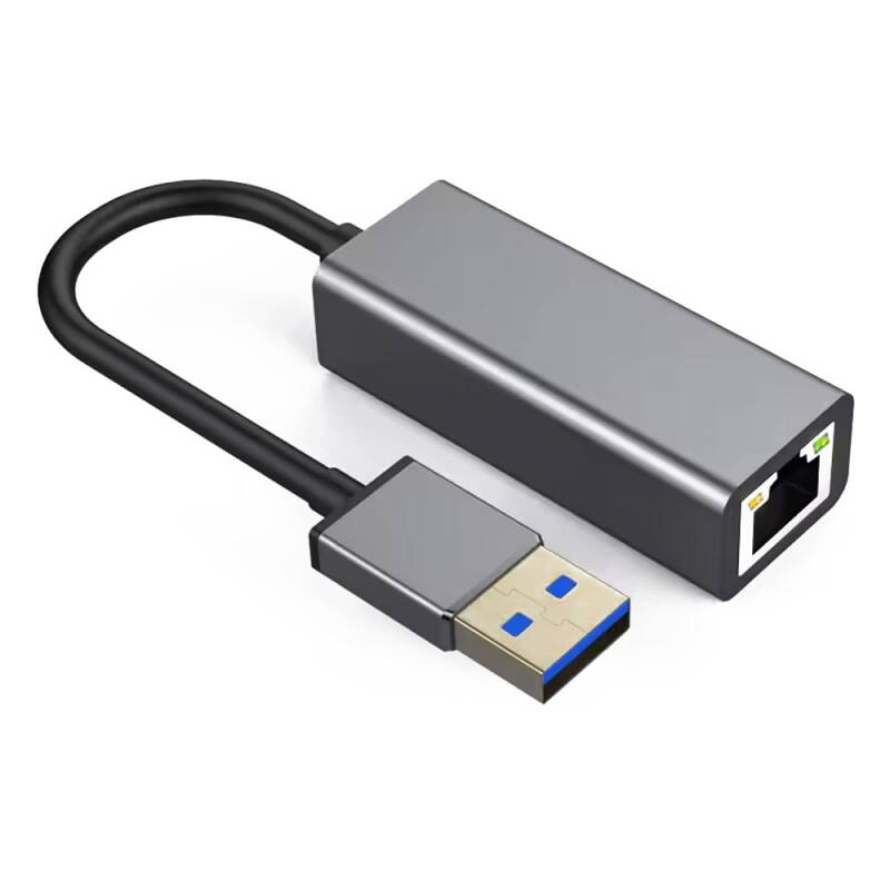 Мрежов адаптер DeTech USB 2.0 - RJ45, 100Mbps, Сив - 17832