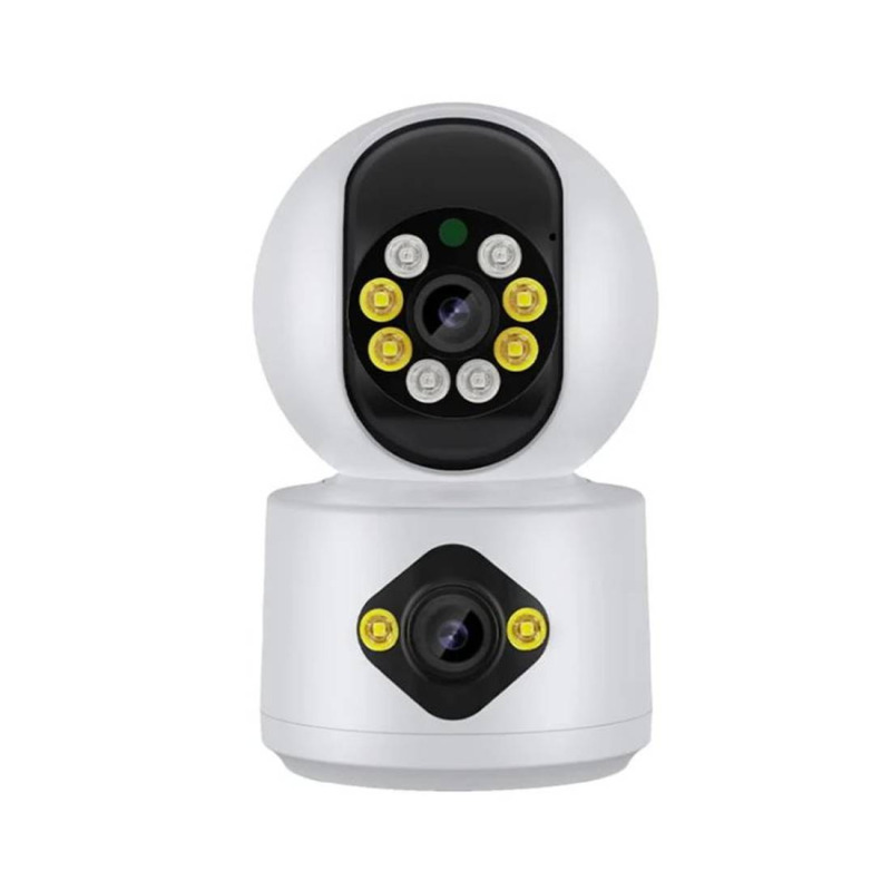 Камера за бебета Lylu, видео и аудио наблюдение, двойна, въртяща, Wi-Fi, 6MP, 1080p, ICSEE