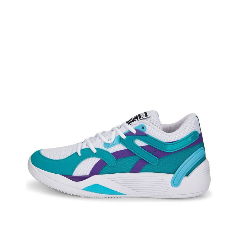 PUMA Trc Blaze Court Basketball Shoes White/Deep Aqua