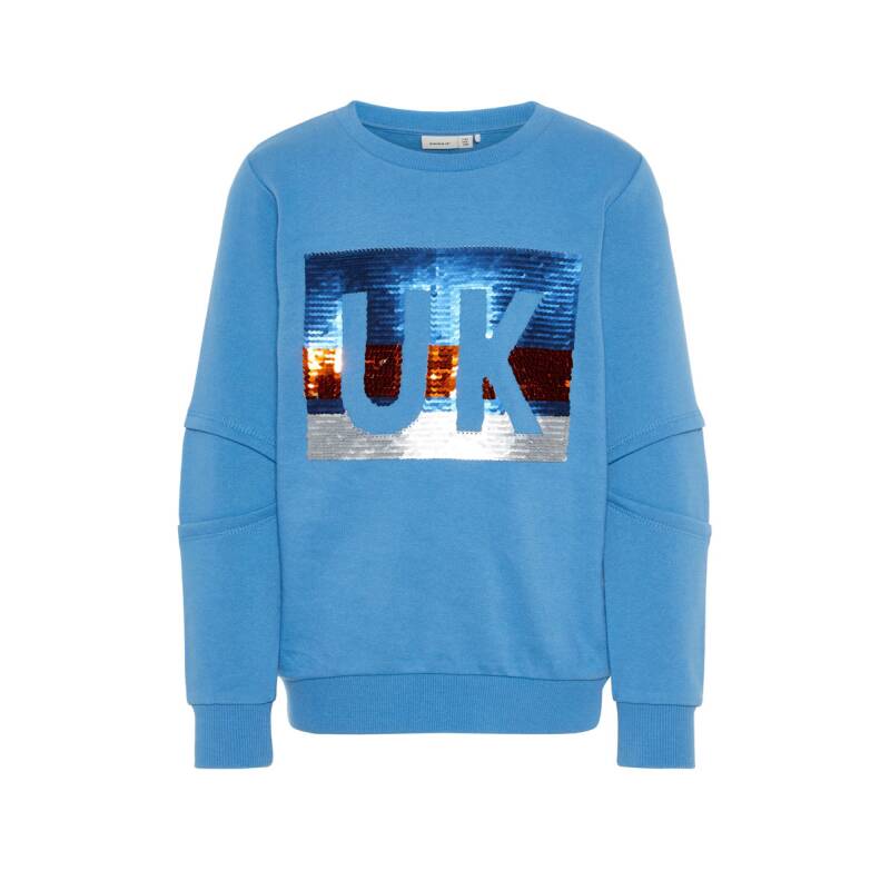 NAME IT UK Flip Sequin Sweatshirt Blue