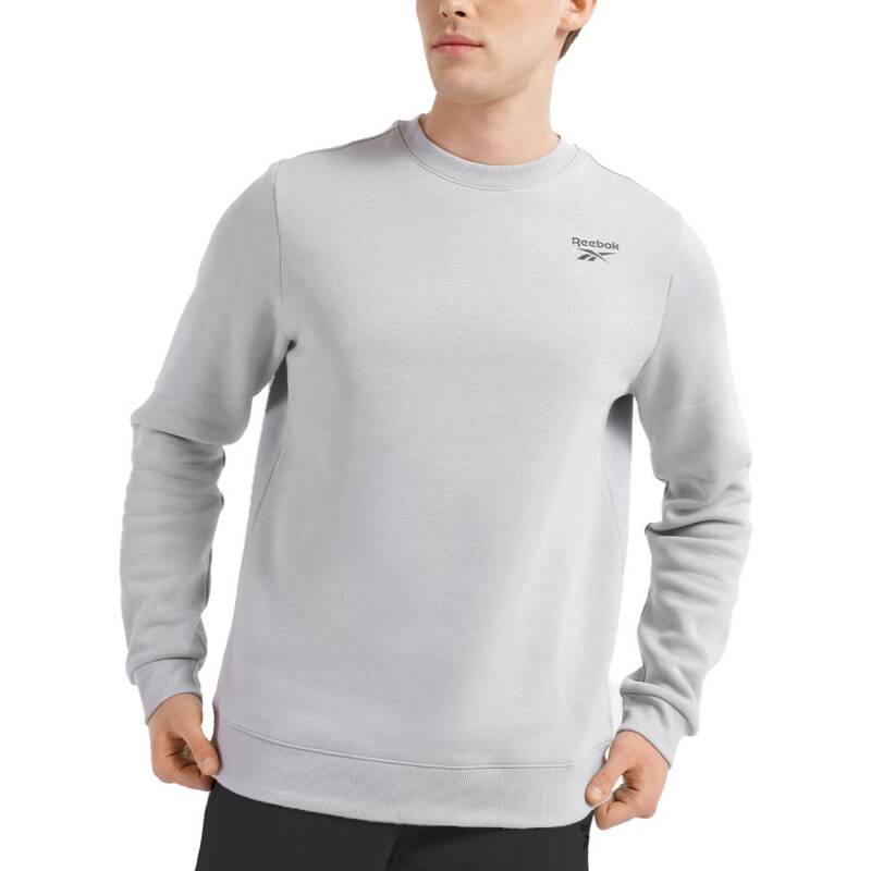 REEBOK Identity Left Chest Logo Crewneck Sweat Grey