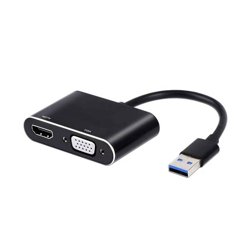 Конвертор, преобразувател, вход USB 3.0(м) изход HDMI(ж), VGA(ж)+3,5mm JACK(ж)