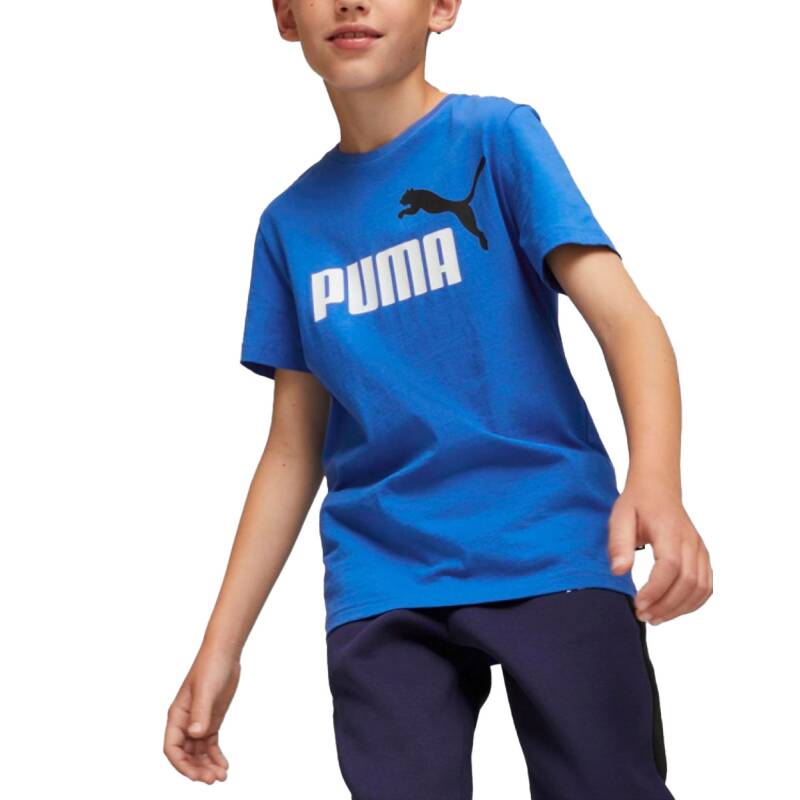 PUMA Essentials+ Two-Tone Logo Tee Blue