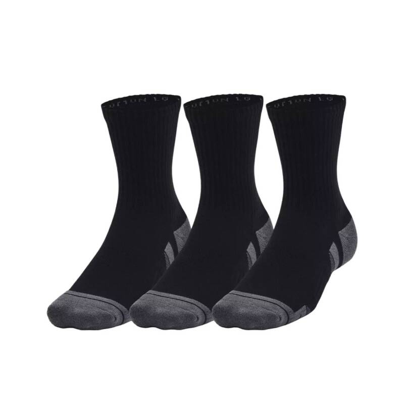 UNDER ARMOUR 3-Packs Performance Cotton Mid Socks Black