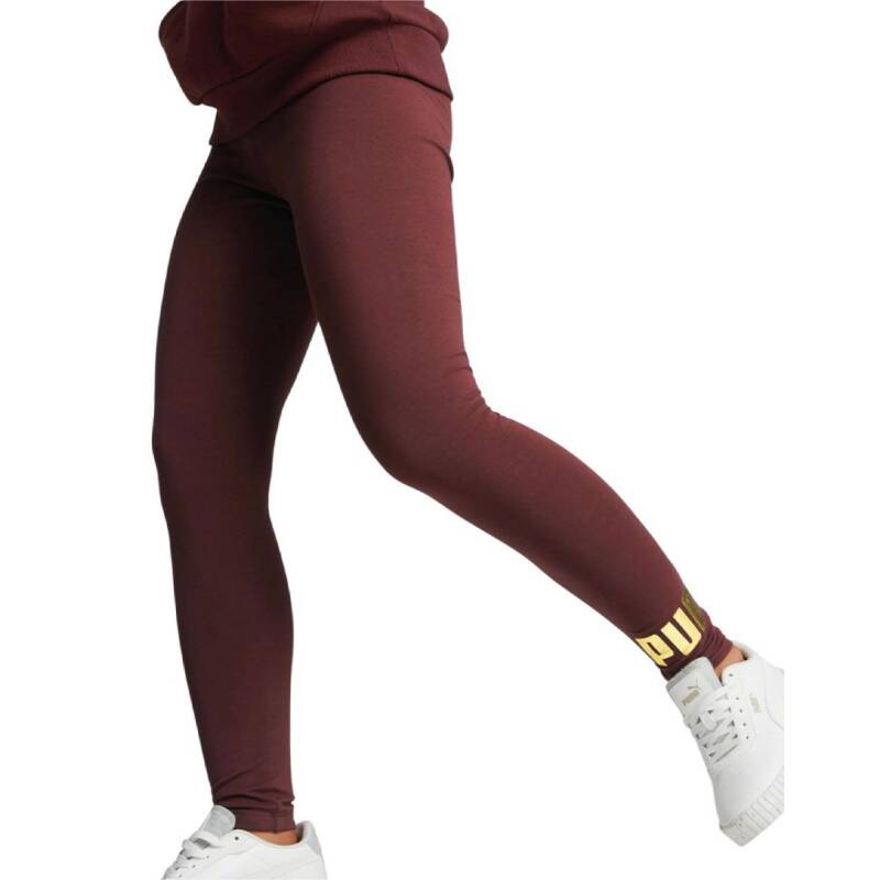 PUMA Essentials+ Metallic Leggings Aubergine