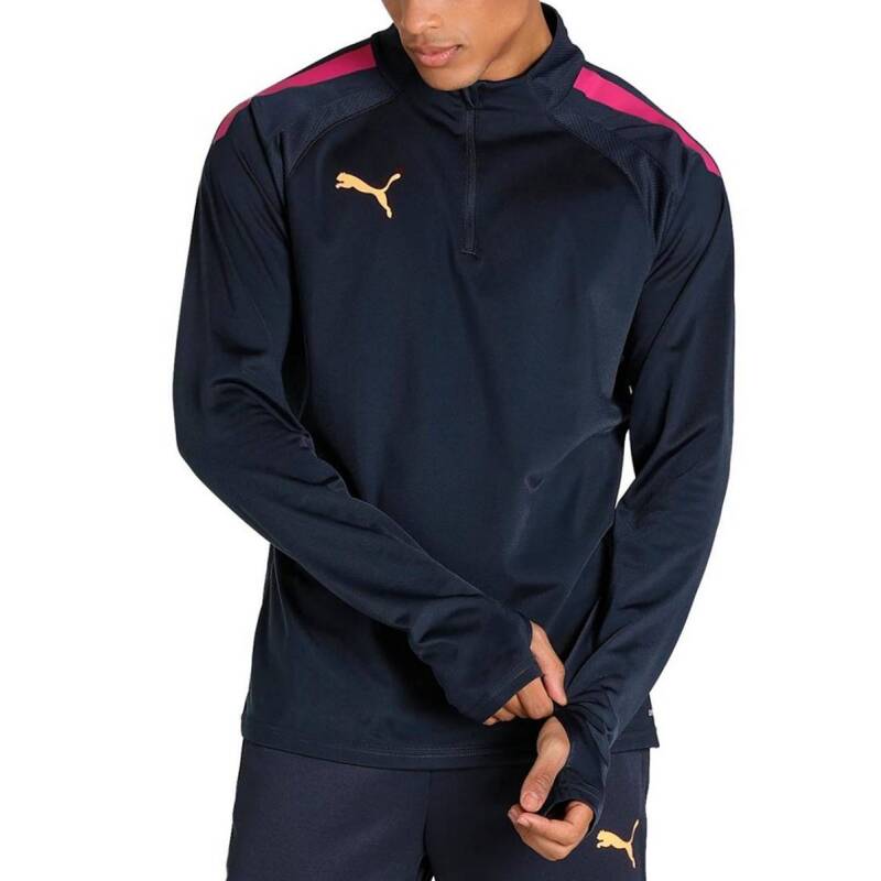 PUMA ТeamLiga Quarter-Zip Football Top Navy