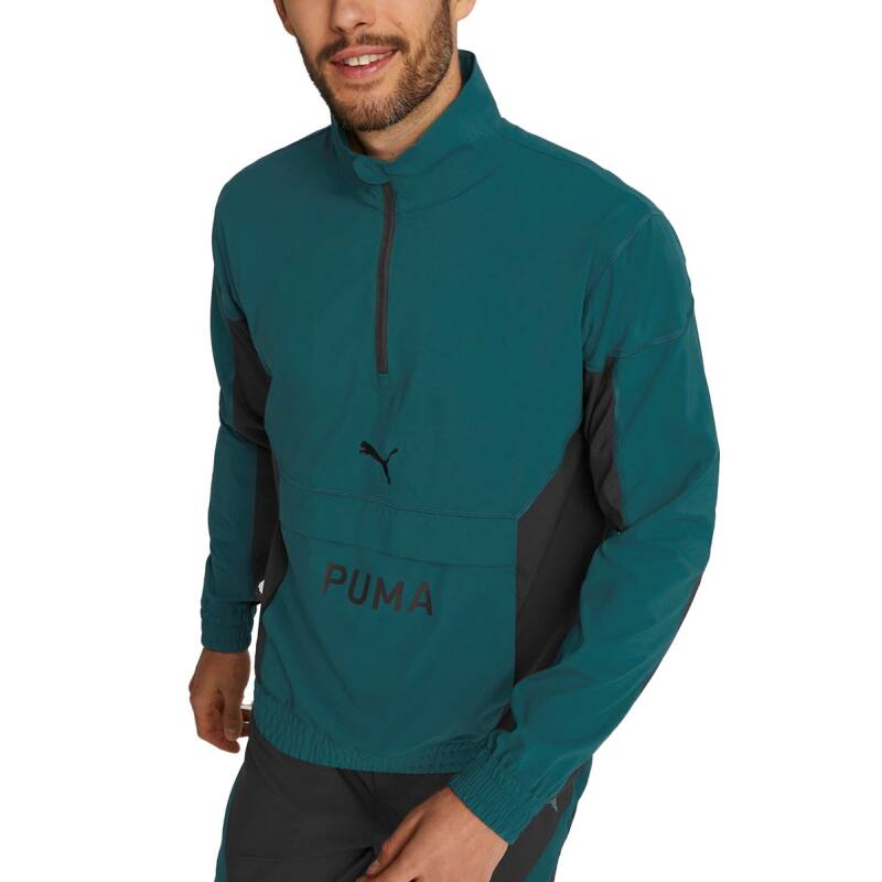 PUMA Fit Woven Half-Zip Training Jacket Green