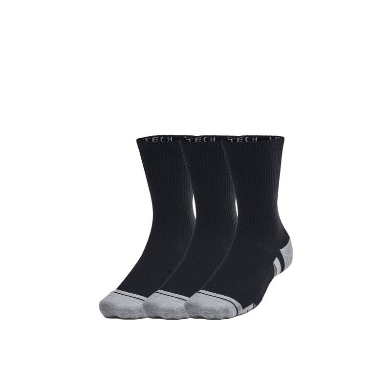 UNDER ARMOUR 3-Packs Performance Tech Crew Socks Black/Grey