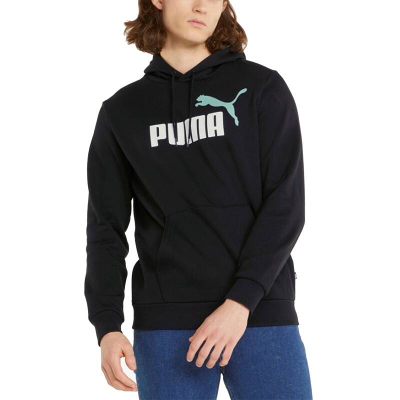 PUMA Essentials+ Two-Tone Big Logo Hoodie Black