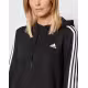 ADIDAS Essentials 3-Stripes Cropped Hoodie Black