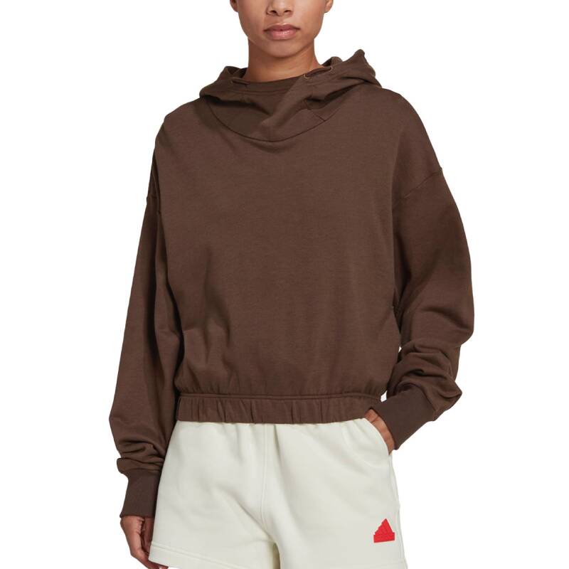 ADIDAS Sportswear Studio Lounge Cropped Hoodie Brown