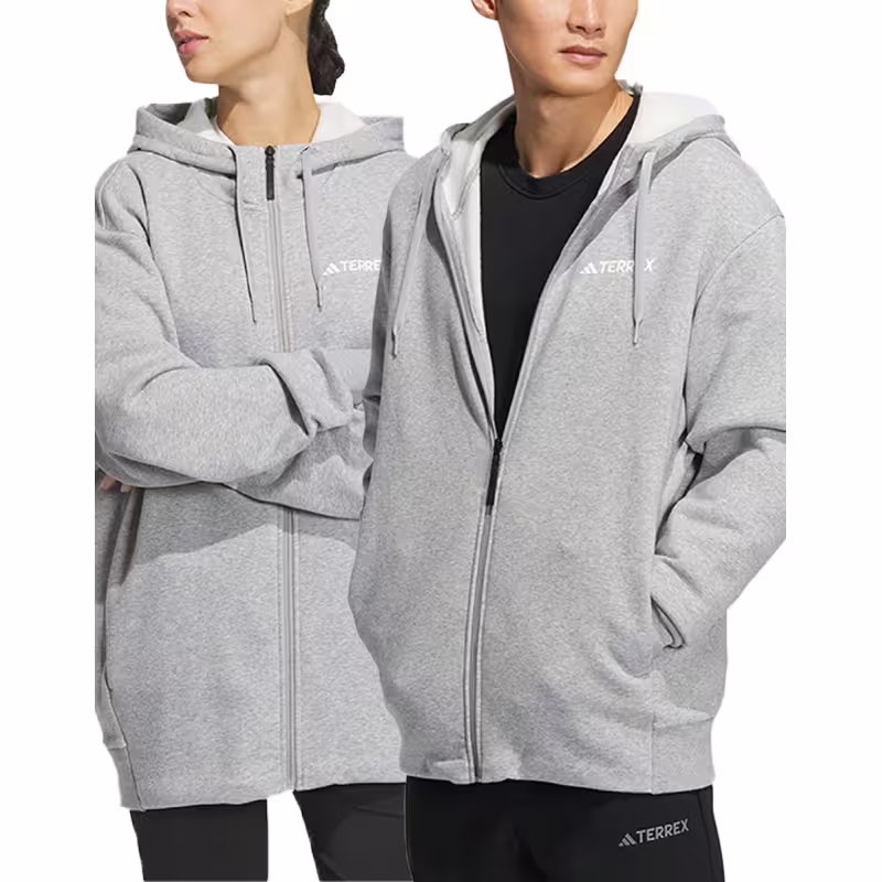 ADIDAS Terrex Full-Zip Fleece Unisex Hoodie Grey